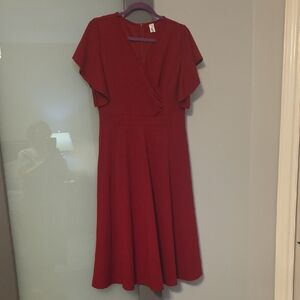 Biubiu Size L Red Flare Dress